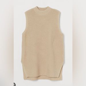 H&M Rib-knit Sweater Vest in Beige Size M